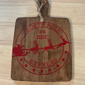 North Pole Express Charcuterie board sign